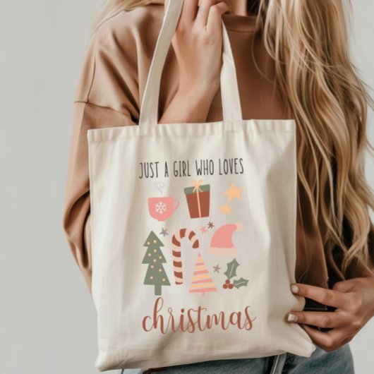 kerstmeisje tote bag