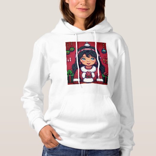 Kerstmeisjessweatshirt Hoodie (Voorkant)