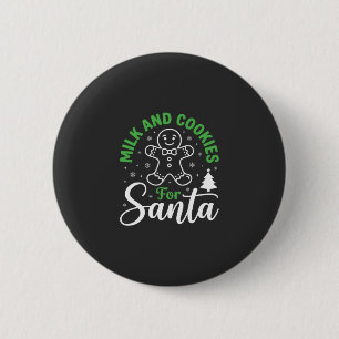 Kerstmelk en koekjes voor Sinterklaas Ronde Button 5,7 Cm