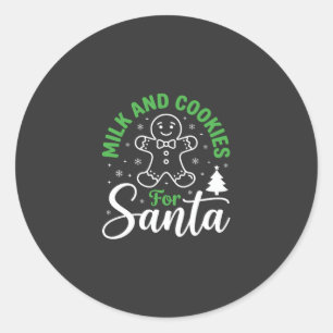 Kerstmelk en koekjes voor Sinterklaas Ronde Sticker