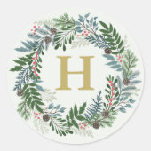 kerstmengok ronde sticker (Voorkant)