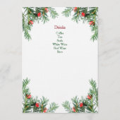 Kerstmenu Evergreen en Red Berries Menu (Achterkant)