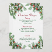 Kerstmenu Evergreen en Red Berries Menu (Voorkant / Achterkant)