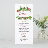 Kerstmenu met hulst rode bes voor een moderne brui menu (Staand voorkant)