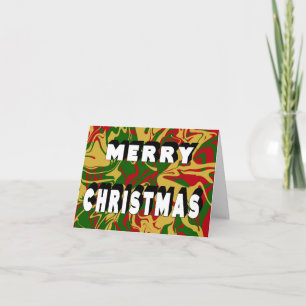 Kerstmergel Rood Groen Goud Prettig Kerstfeest Feestdagen Kaart