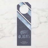 Kerstmerk Blauw ID862 Flessenhanger (Voorkant)