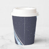 Kerstmerk Blauw/Wit ID862 Papieren Bekers (Rechts)