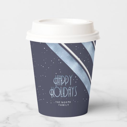 Kerstmerk Blauw/Wit ID862 Papieren Bekers (Voorkant)