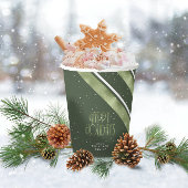 Kerstmerk groen/wit ID862 Papieren Bekers