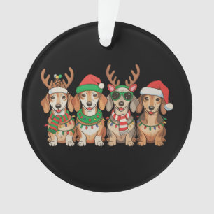 Kerstminiatuur Dachshund-hond Xmas-verlichting Ker Ornament