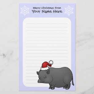 kerstminiatuur pig briefpapier