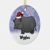 kerstminiatuur pig keramisch ornament (Rechts)