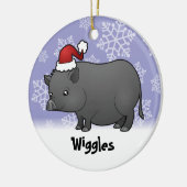 kerstminiatuur pig keramisch ornament (Links)