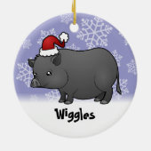 kerstminiatuur pig keramisch ornament (Achterkant)