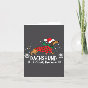 Kerstminiatuurdoor de sneeuw wiener dog Sa Kaart