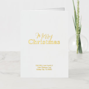 Kerstminimalisme Elegant Wit en Goud Folie Wenskaart