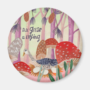 Kerstmis 12 dagen van Kerstmis Zes Ganzen a Legen Magneet