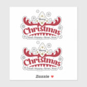 Kerstmis 12 sticker (Vel)