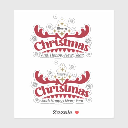 Kerstmis 12 sticker (Vel)
