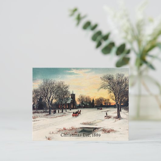 Kerstmis, 1889, schilderij, briefkaart (Staand voorkant)