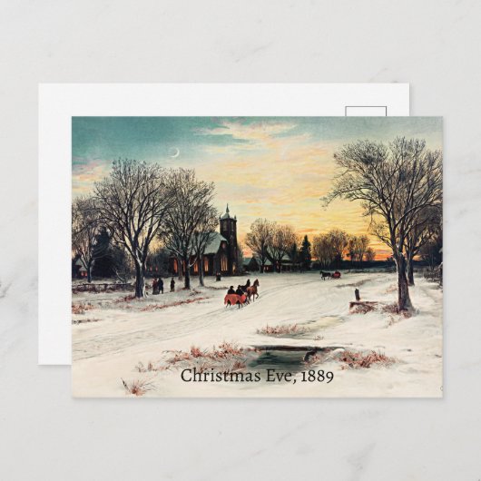 Kerstmis, 1889, schilderij, briefkaart (Voorkant / Achterkant)