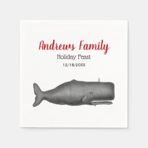 Kerstmis  19e eeuw gestileerde walvis #1 N Servetten