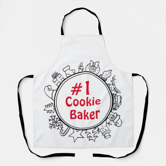 Kerstmis #1 Cookie Baker Schort (Voorkant)
