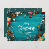 Kerstmis 1 feestdagenkaart (Voorkant / Achterkant)