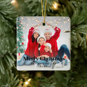 Kerstmis 1 foto draait licht modern keramisch ornament