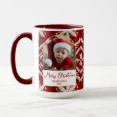 Kerstmis 1 foto Elegant Feestelijk Script Mok (Links)