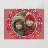 Kerstmis 1 Foto met rode bessen Feestdagenkaart (Voorkant)