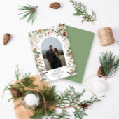 Kerstmis 1 waterverf botanische flora feestdagenkaart