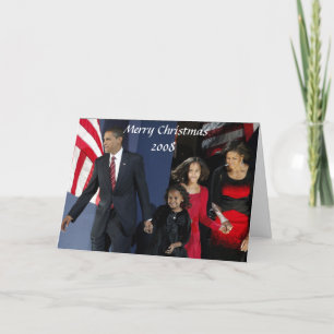 Kerstmis 2008 van de Familie van Obama van het Feestdagen Kaart