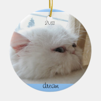 Kerstmis 2011 Dream met Kat Keramisch Ornament