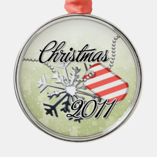 Kerstmis 2011 Label van snoepriet Metalen Ornament