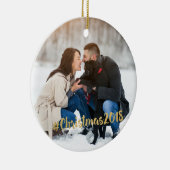 #Kerstmis 2018 Fotoversiering Keramisch Ornament (Rechts)