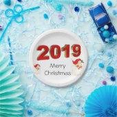 Kerstmis 2019 Vrolijk kerstfeest Papieren Bordje (Feest)