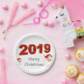 Kerstmis 2019 Vrolijk kerstfeest Papieren Bordje (Feest)