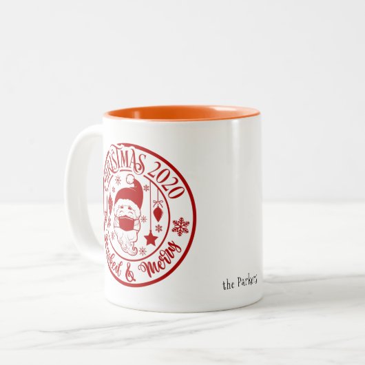 Kerstmis 2020 Gemaskerd en marry | Sinterklaas Tweekleurige Koffiemok (Voorkant links)