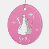 Kerstmis 2020 Gezichtsmaskers Keramisch Ornament (Links)