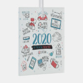 Kerstmis 2020 Herdenking pandemie Glas Ornament (Voorkant Rechts)