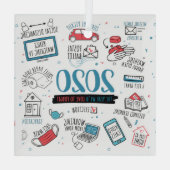 Kerstmis 2020 Herdenking pandemie Glas Ornament (Achterkant)