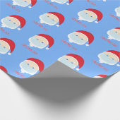 Kerstmis 2020, kerstkerstman met kerstmis cadeaupapier (Hoek)