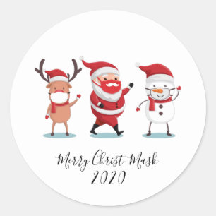 Kerstmis 2020 Veertig Christmaskerscript quarantai Ronde Sticker