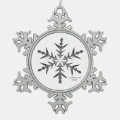 Kerstmis 2021 Silver Snowflake Tin Sneeuwvlok Ornament (Voorkant)