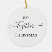 Kerstmis 2022 Gezinshereniging Keramisch Ornament (Voorkant)