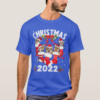 Kerstmis 2022 Katten Kerst Sock familie T-shirt
