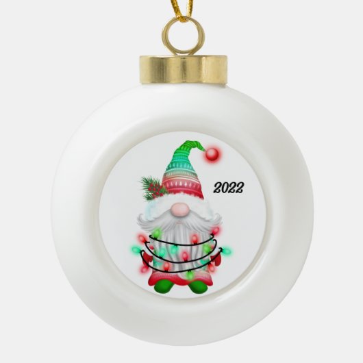 Kerstmis 2022 keramische bal ornament (Voorkant)
