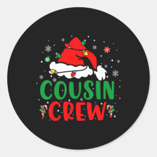 Kerstmis 2024 Neef Crew Xmas Santa Hat Pyjama's Ronde Sticker