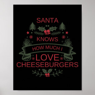 Kerstmis 2025 Cheeseburgers T-shirt Humor Voor Com Poster